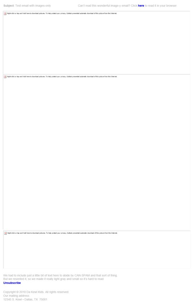 Email with many blank spaces because email client blocks images