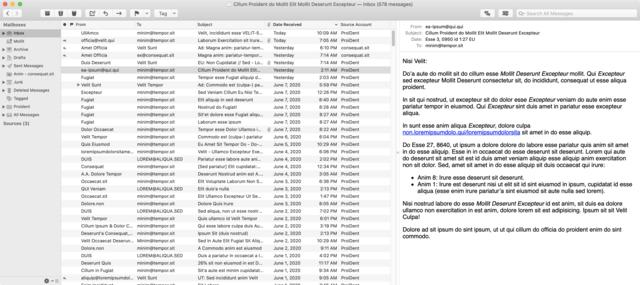 Screen capture of the MailMate app Screen capture of the MailMate app