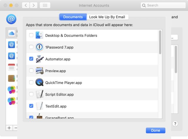 The iCloud Drive settings for macOS Catalina as of August, 2020