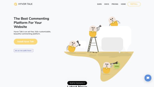 Screen capture of Hyvor Talk web page