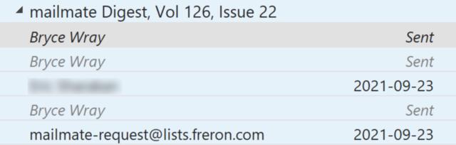 Outlook on Windows - view of email thread