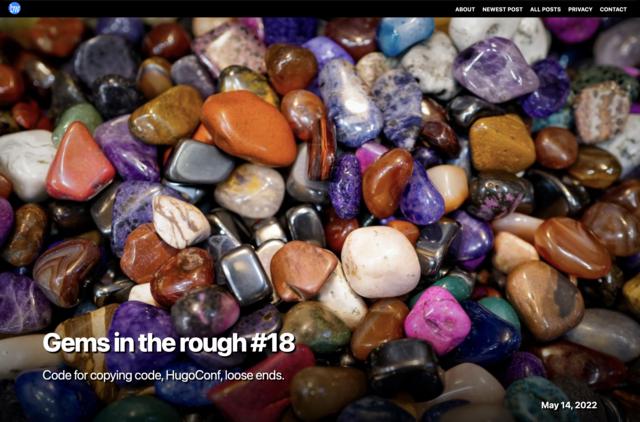 Screen capture to show the “hero image” design approach used on this website before May 21, 2022