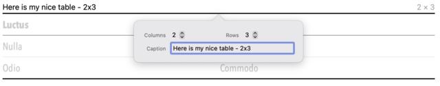 Overlay for table in Ulysses 27