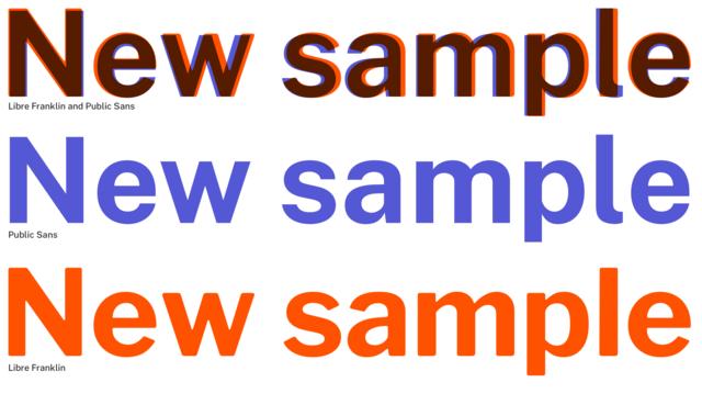 USWDS graphic comparing Public Sans and Libre Franklin web fonts