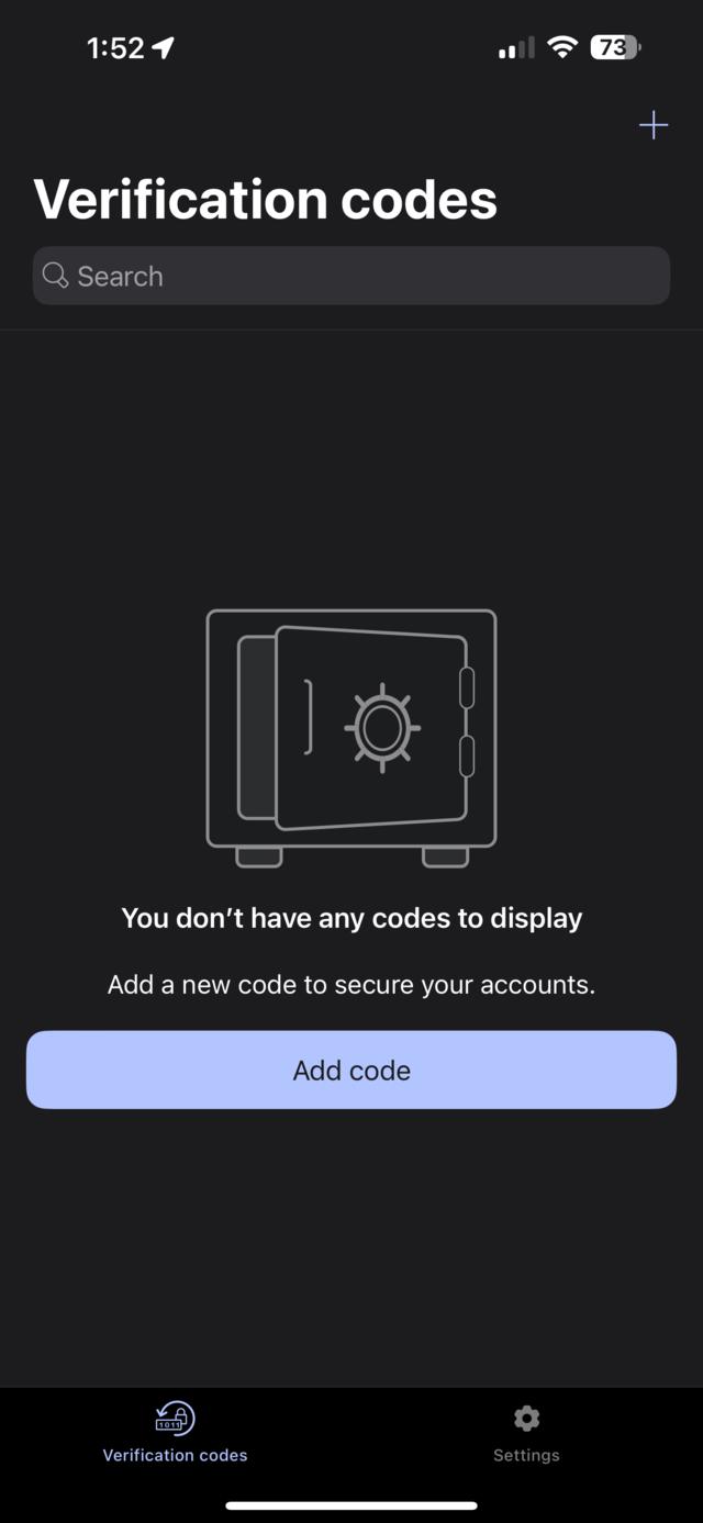 Screen capture of Bitwarden Authenticator application as of 2024-05-01