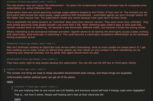 Screen capture of Hacker News with CSS changes in Stylus